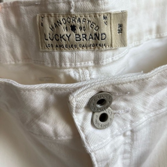 Lucky Brand- Women's Emma Cropped High Waist‎ Jeans - Size 16W - White - NWT - Picture 4 of 8